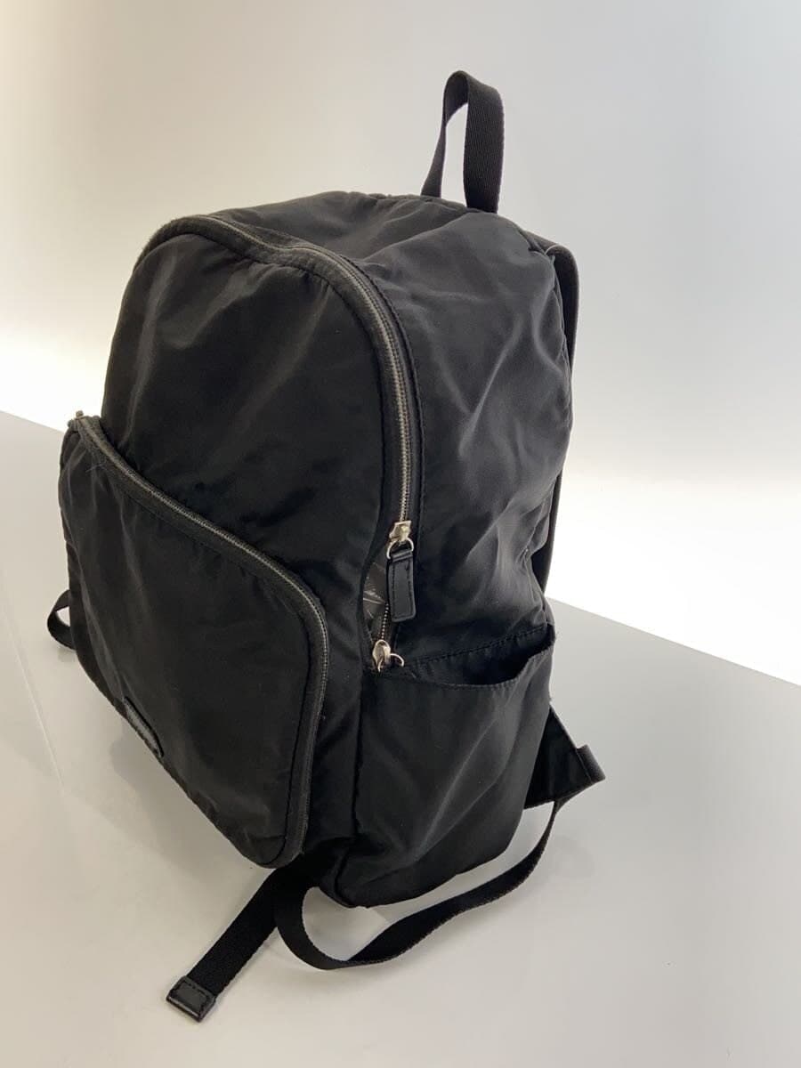 agnes b. backpack nylon black plain logo belt 2