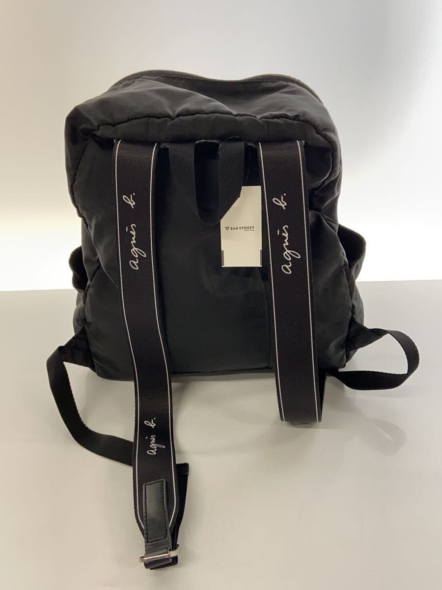 agnes b. backpack nylon black plain logo belt 3