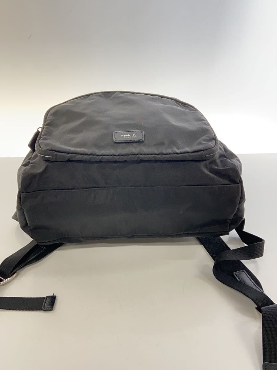 agnes b. backpack nylon black plain logo belt 4