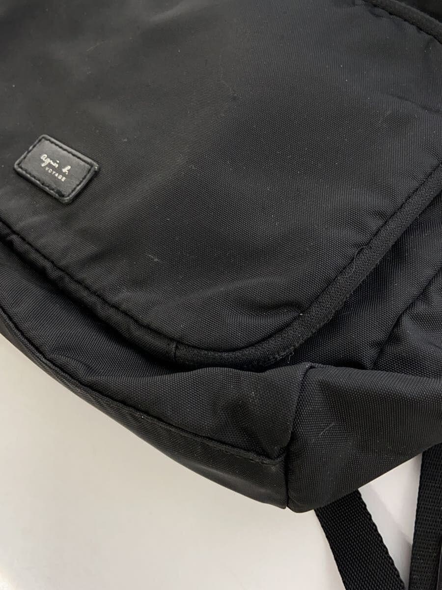 agnes b. backpack nylon black plain logo belt 8
