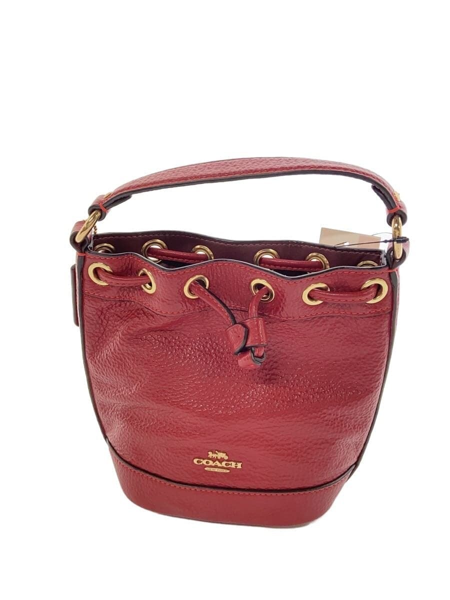 COACH handbag leather red plain H2232-CC522