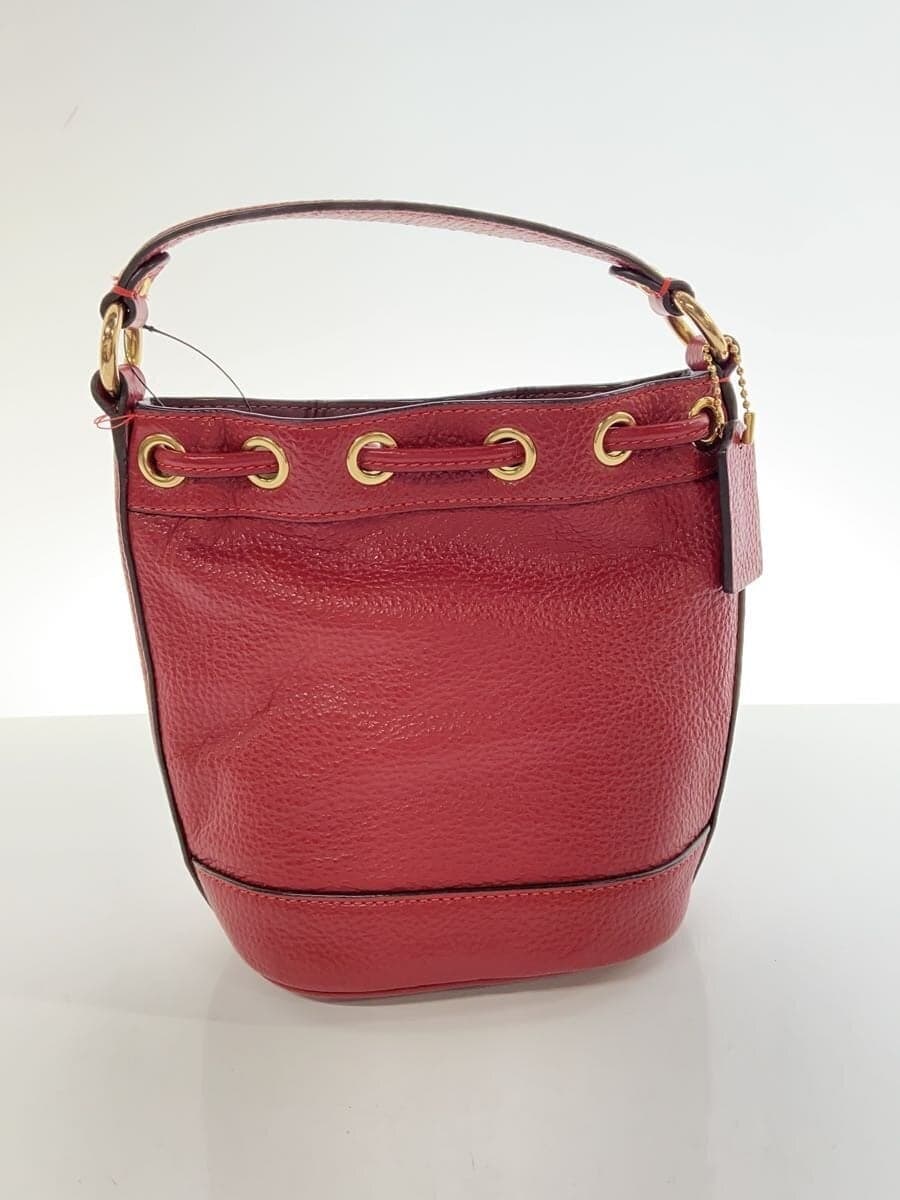 COACH handbag leather red plain H2232-CC522 3