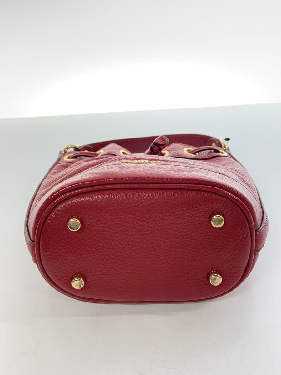COACH handbag leather red plain H2232-CC522 4