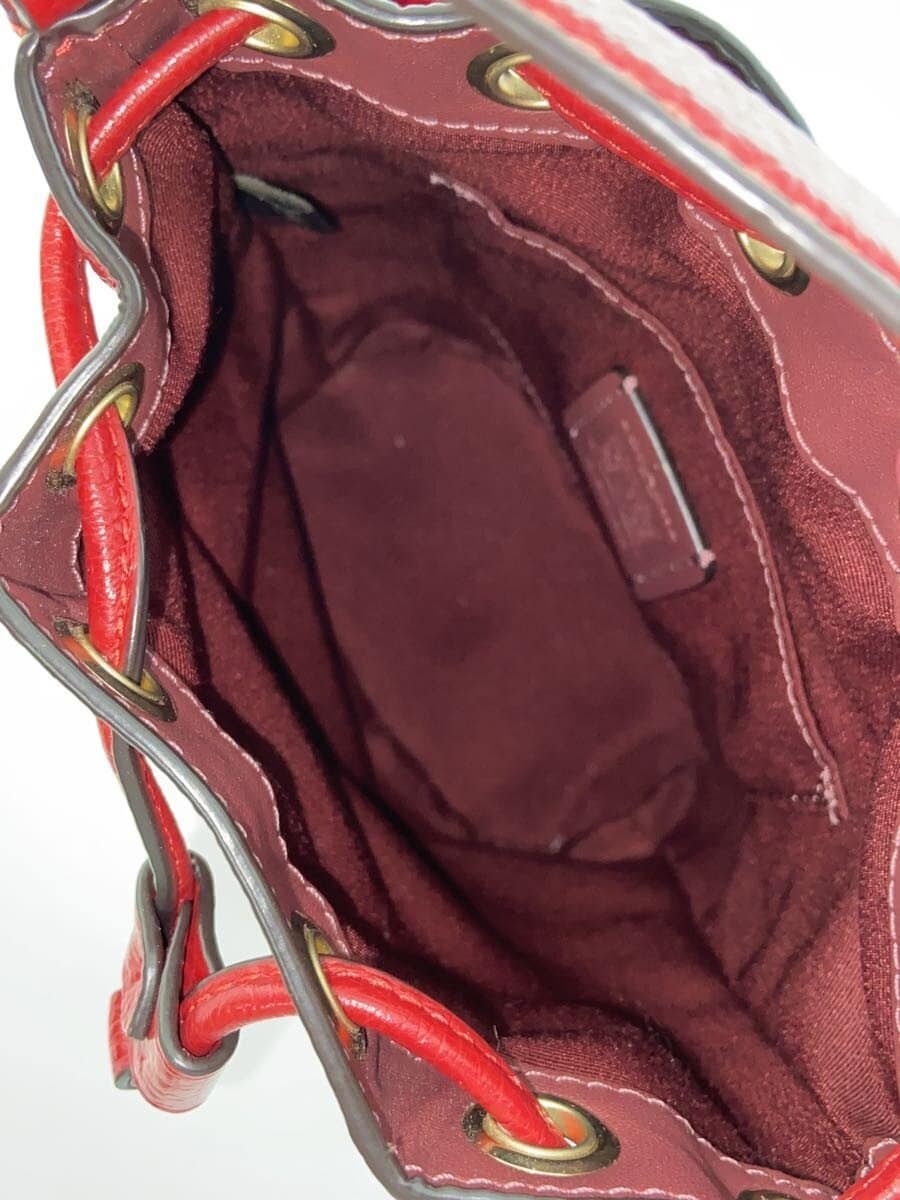 COACH handbag leather red plain H2232-CC522 6