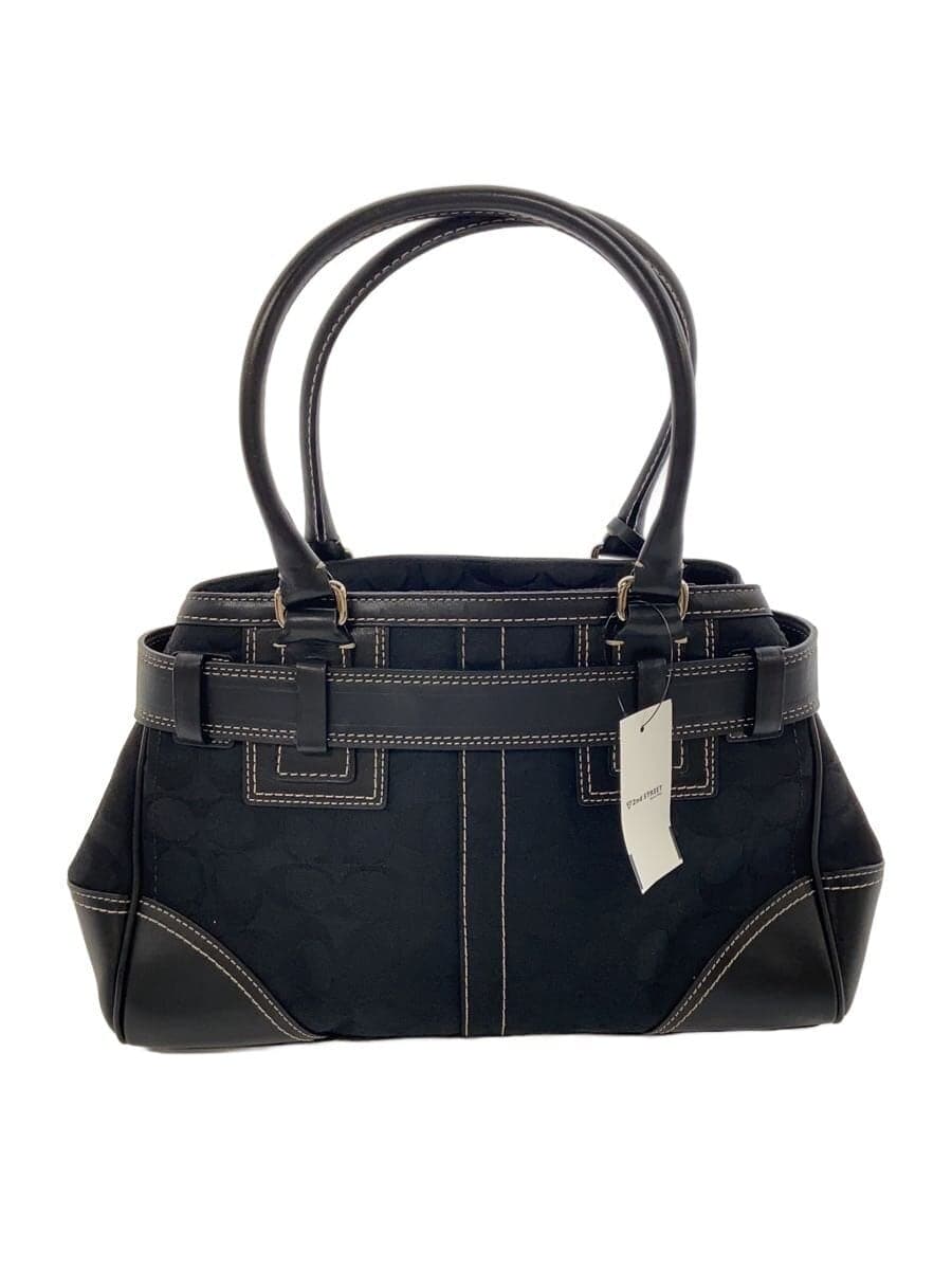 COACH Signature Hardware Handbag Canvas Black All-over print