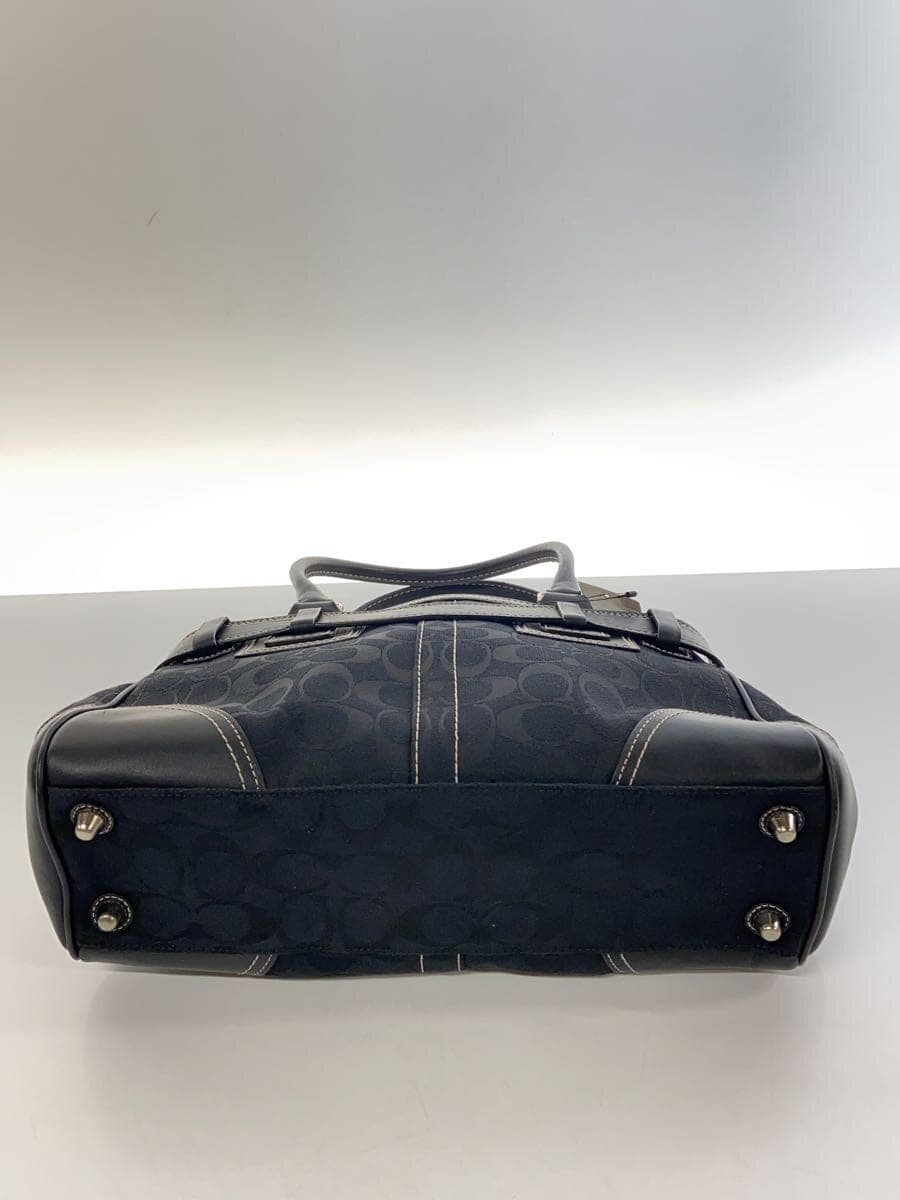 COACH Signature Hardware Handbag Canvas Black All-over print 4