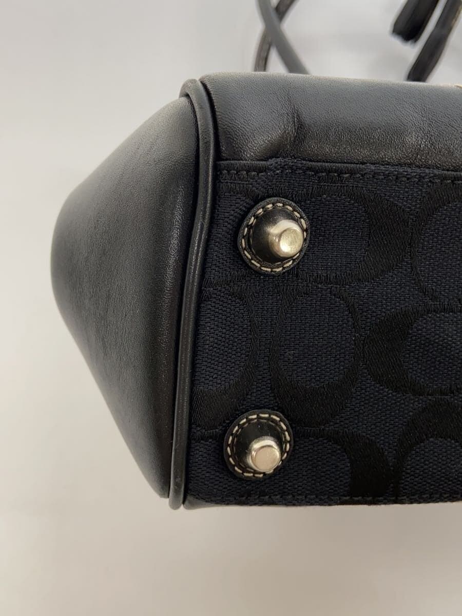 COACH Signature Hardware Handbag Canvas Black All-over print 8