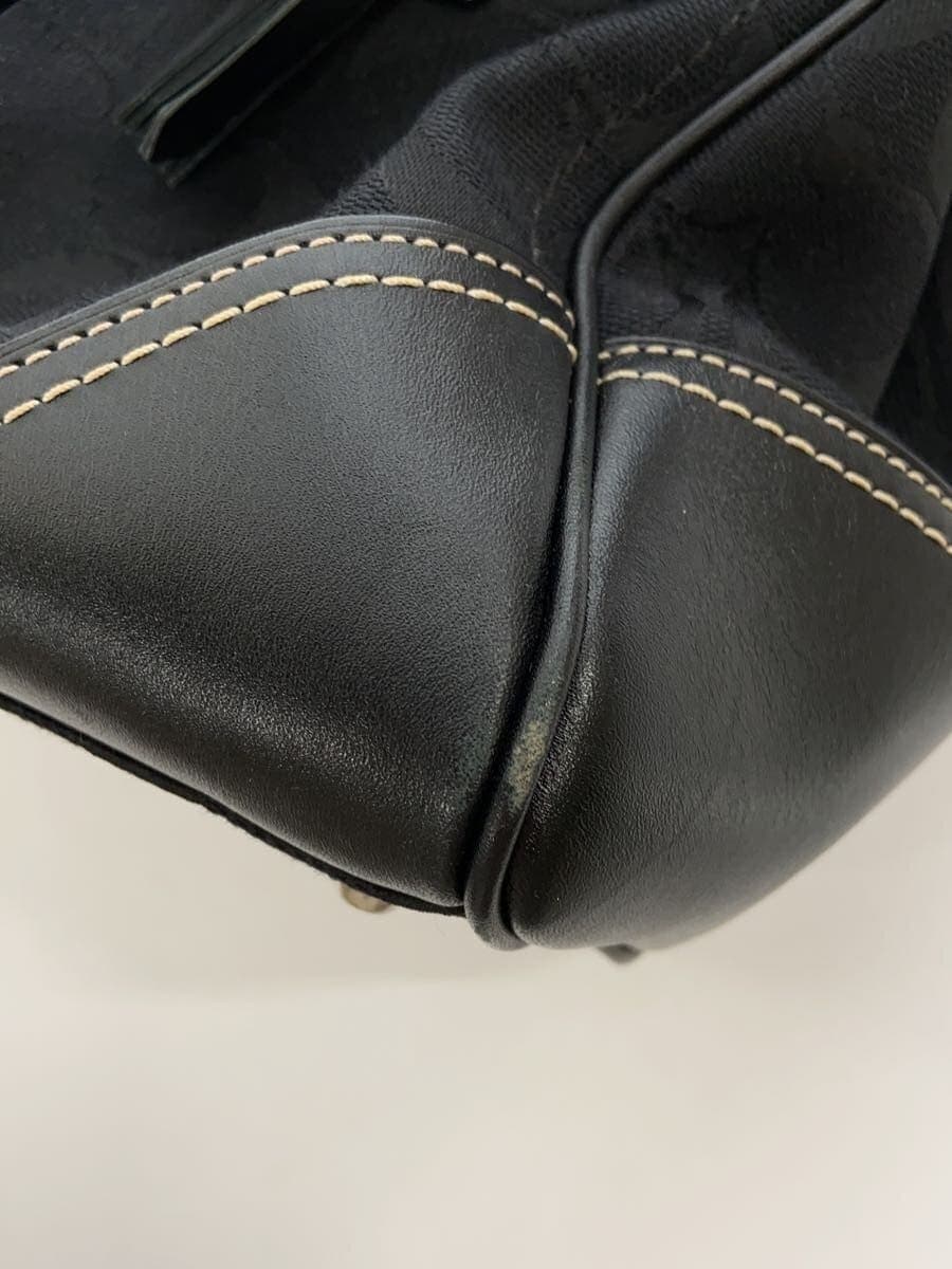 COACH Signature Hardware Handbag Canvas Black All-over print 9