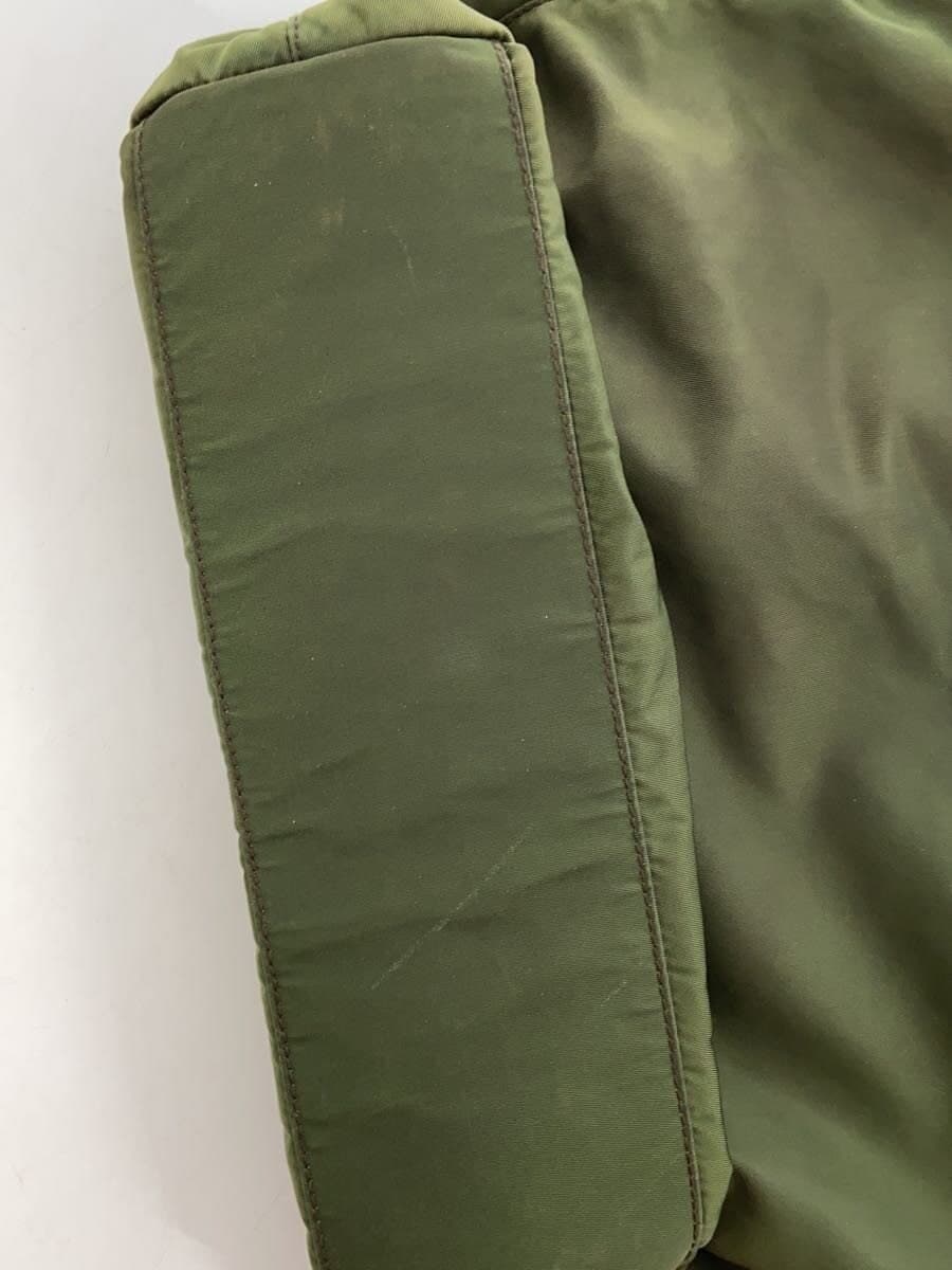 PRADA tote bag triangular plate khaki nylon 7