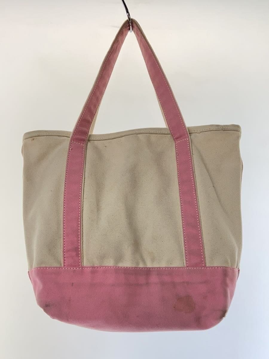 LANDS END Tote Bag Canvas Pink Solid Color 3