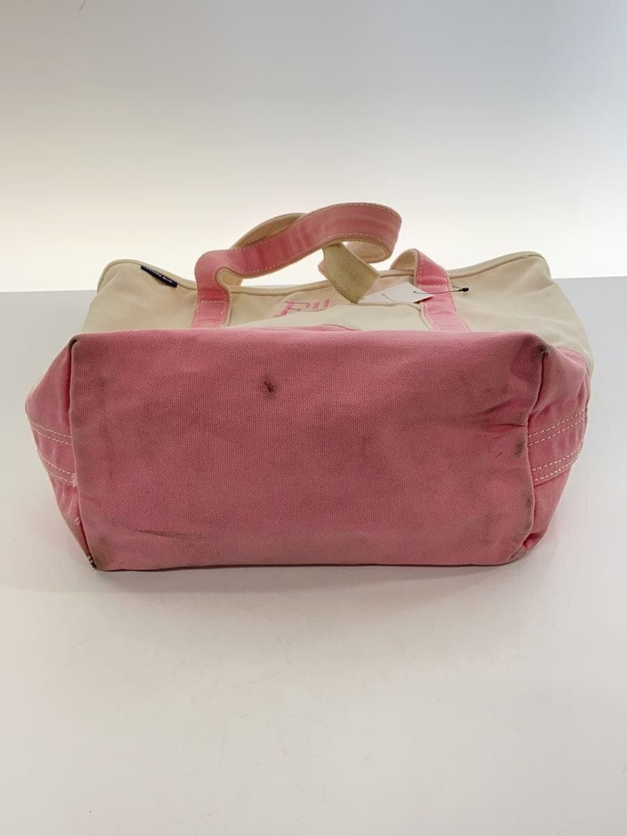 LANDS END Tote Bag Canvas Pink Solid Color 4