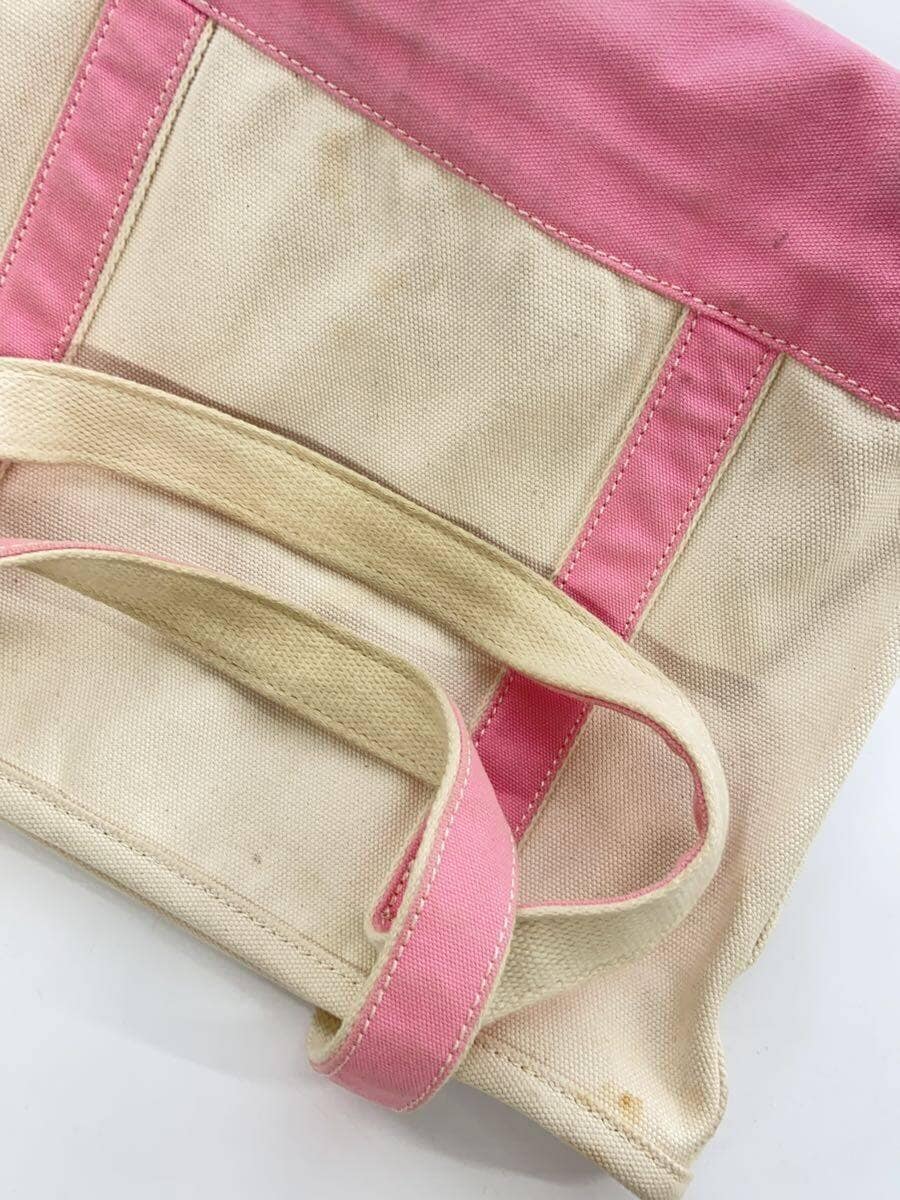 LANDS END Tote Bag Canvas Pink Solid Color 8