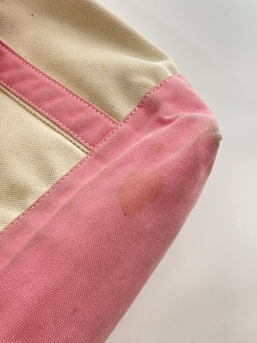LANDS END Tote Bag Canvas Pink Solid Color 9
