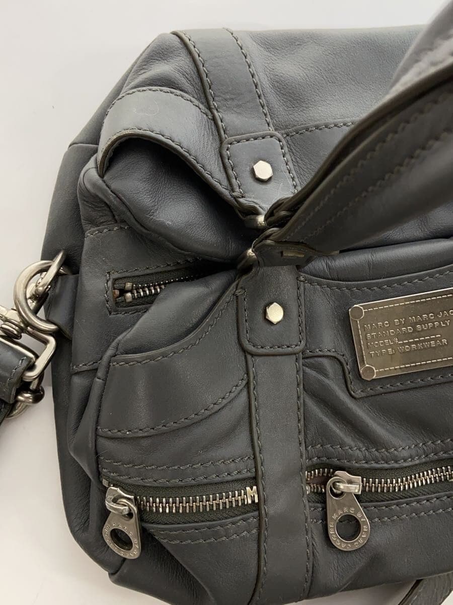 MARC BY MARC JACOBS Handbag Leather Gray Solid Color 9