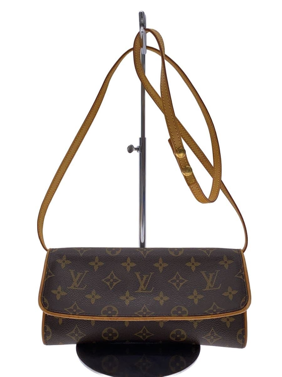 LOUIS VUITTON Pochette Twin GM_Monogram Canvas PVC Brown