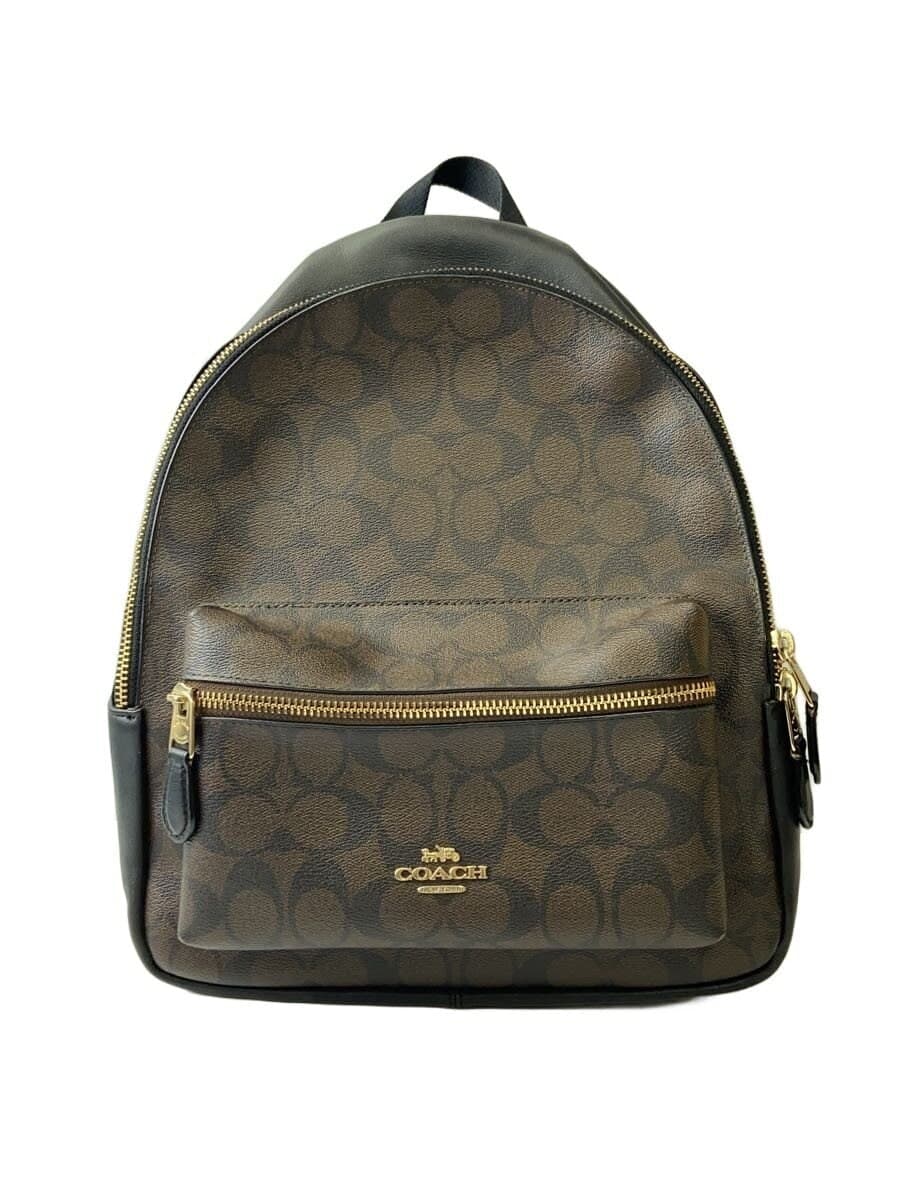 COACH Medium Charlie Backpack_Signature PVC Brown All-Over Print F32200