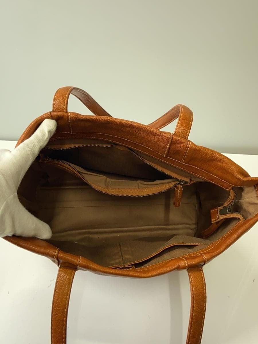 GENTEN tote bag leather brown plain 6