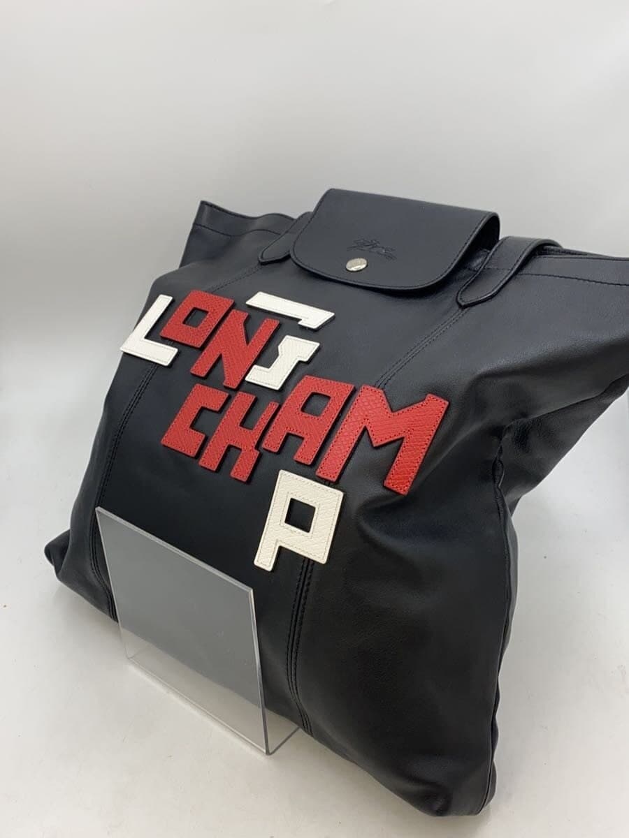 LONGCHAMP tote bag leather BLK 2