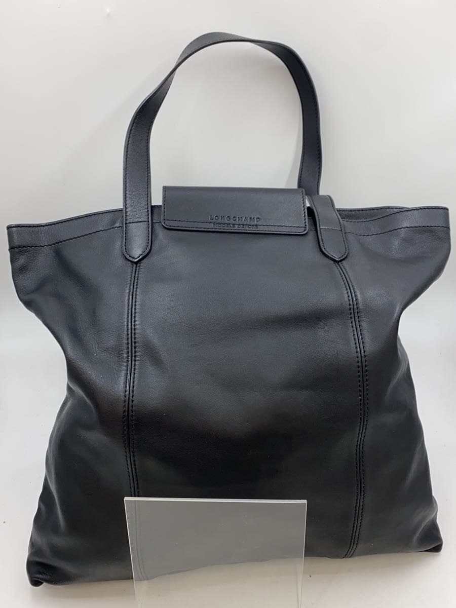 LONGCHAMP tote bag leather BLK 3
