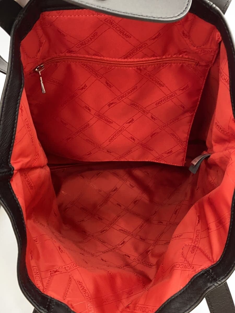 LONGCHAMP tote bag leather BLK 6