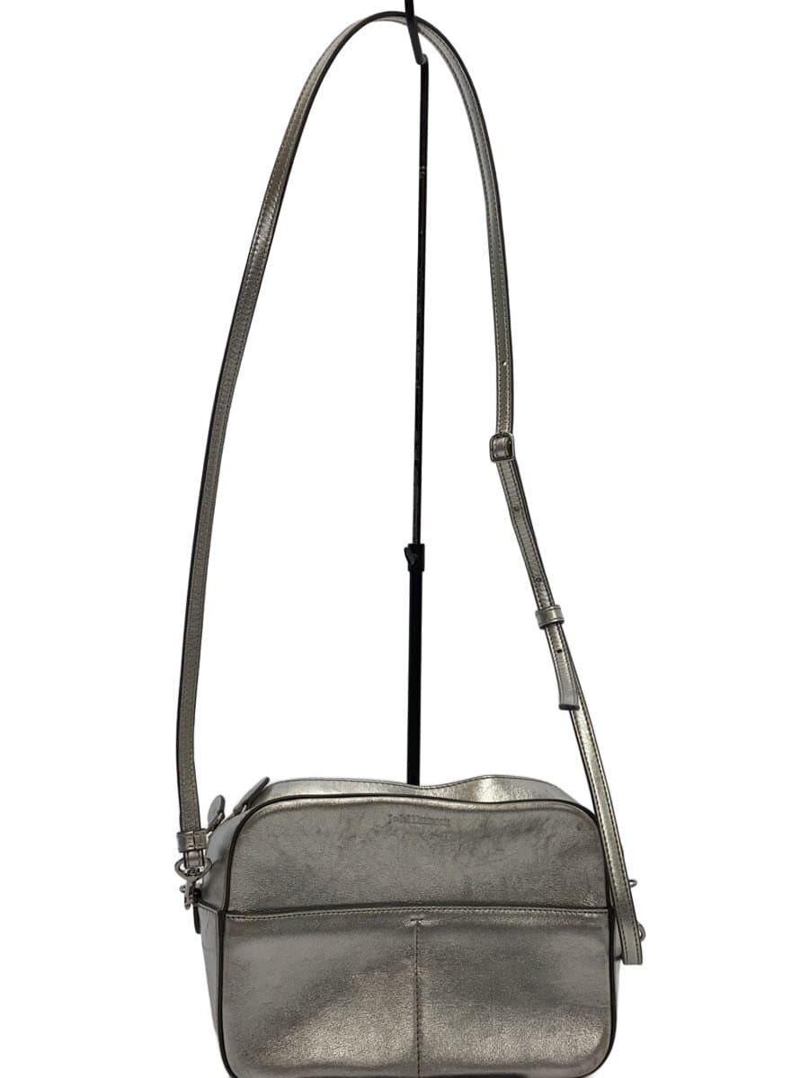 J&M DAVIDSON Pebble Metallic Square Shoulder Bag Leather SLV