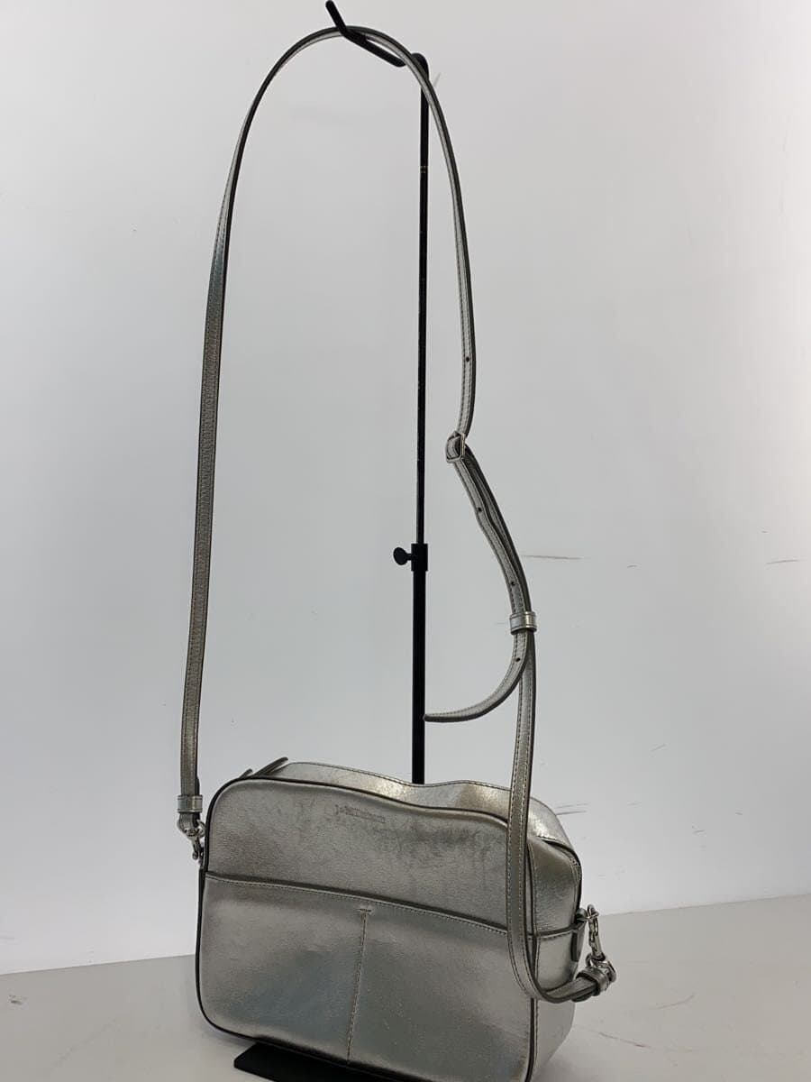 J&M DAVIDSON Pebble Metallic Square Shoulder Bag Leather SLV 2