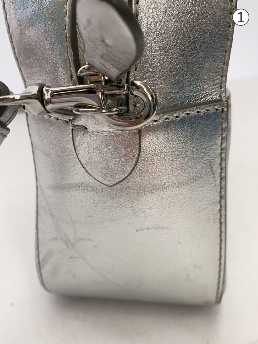 J&M DAVIDSON Pebble Metallic Square Shoulder Bag Leather SLV 7