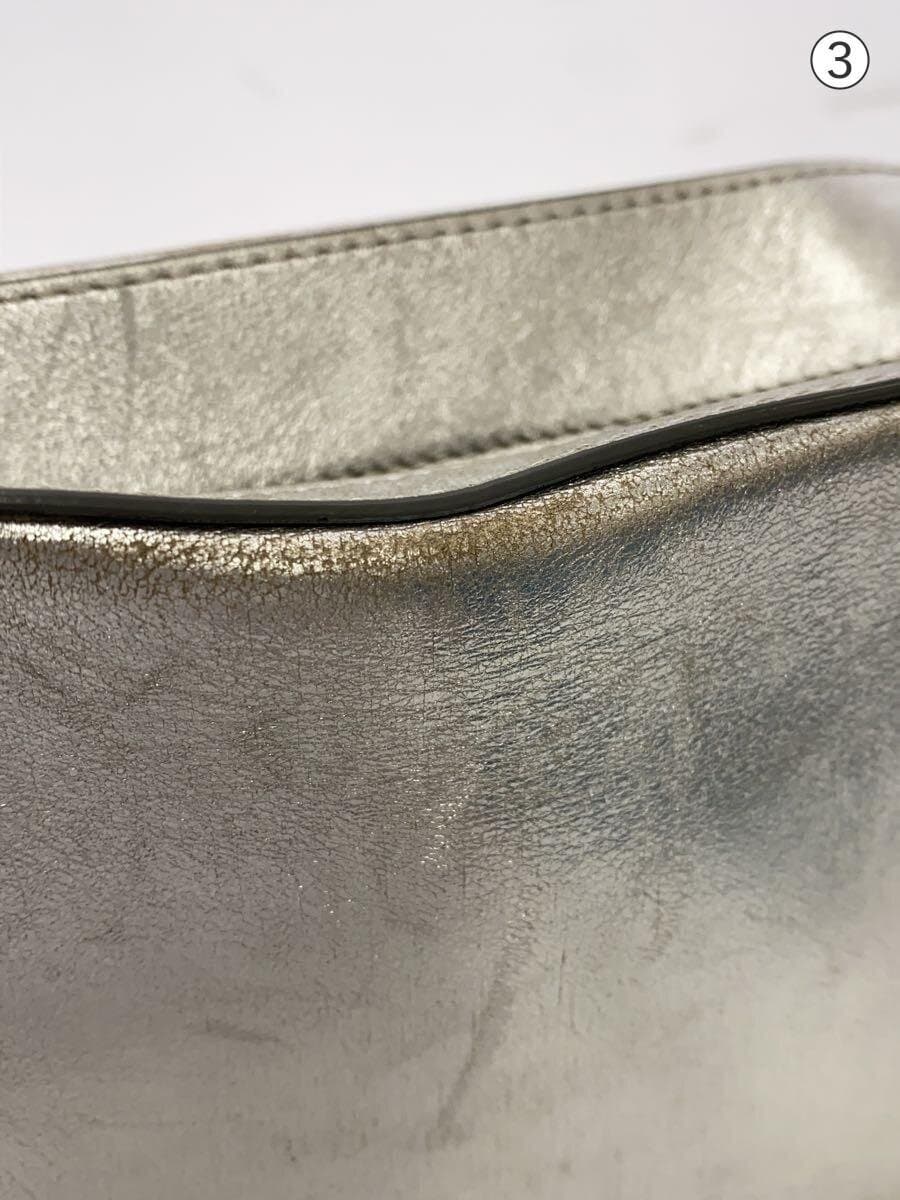 J&M DAVIDSON Pebble Metallic Square Shoulder Bag Leather SLV 9