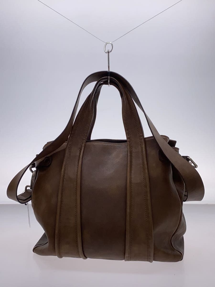 MAURO GOVERNA shoulder bag leather BRW plain 3