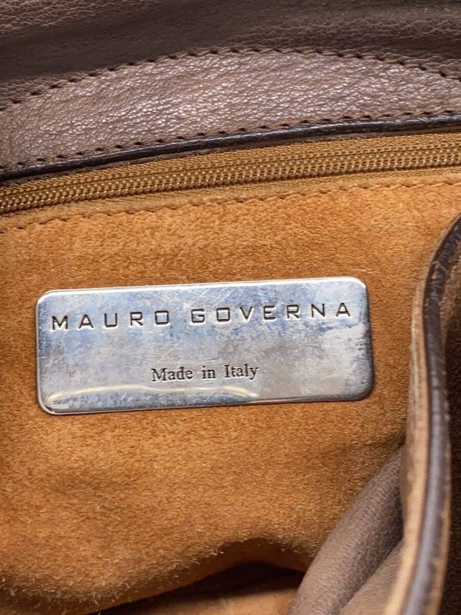 MAURO GOVERNA shoulder bag leather BRW plain 5