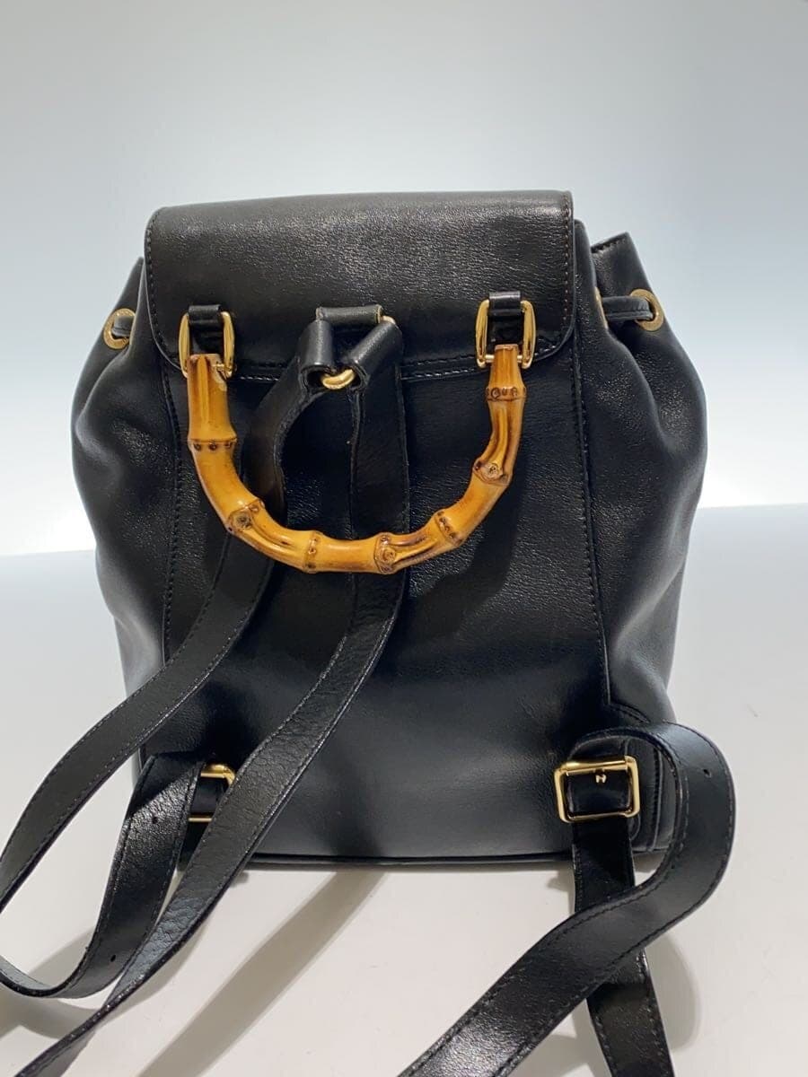 GUCCI Backpack Leather Black 3