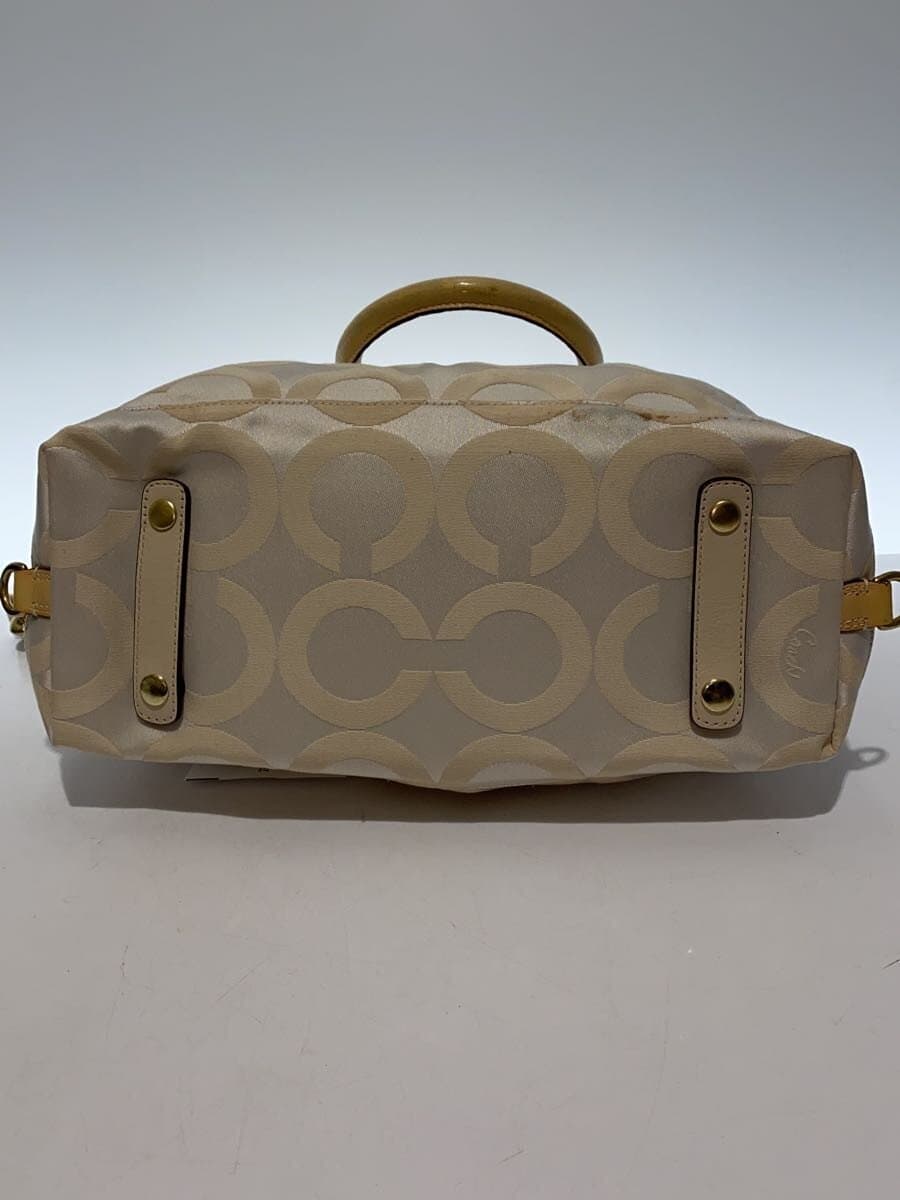 COACH Shoulder Bag Op Art Canvas WHT 4