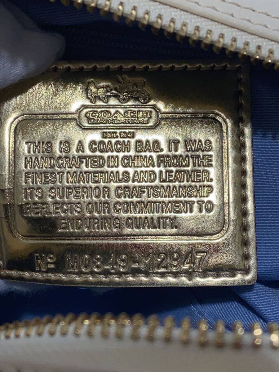 COACH Shoulder Bag Op Art Canvas WHT 5