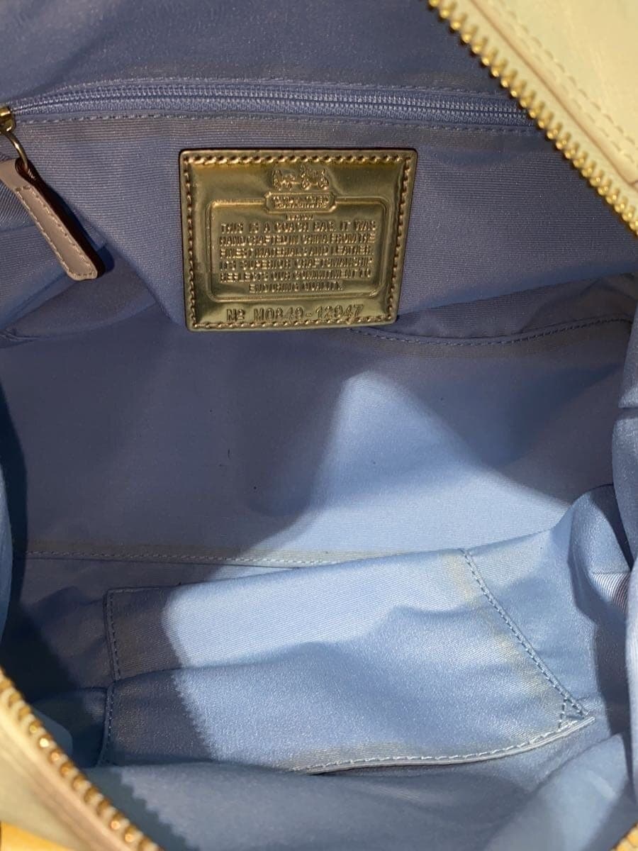 COACH Shoulder Bag Op Art Canvas WHT 6