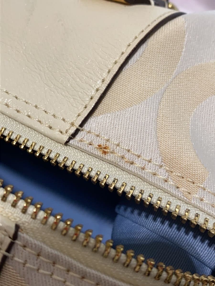 COACH Shoulder Bag Op Art Canvas WHT 7