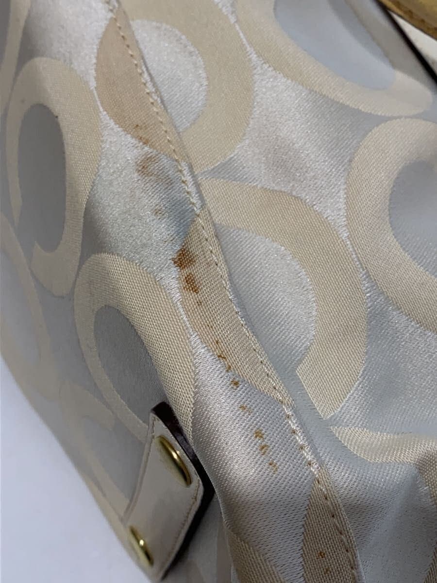 COACH Shoulder Bag Op Art Canvas WHT 8