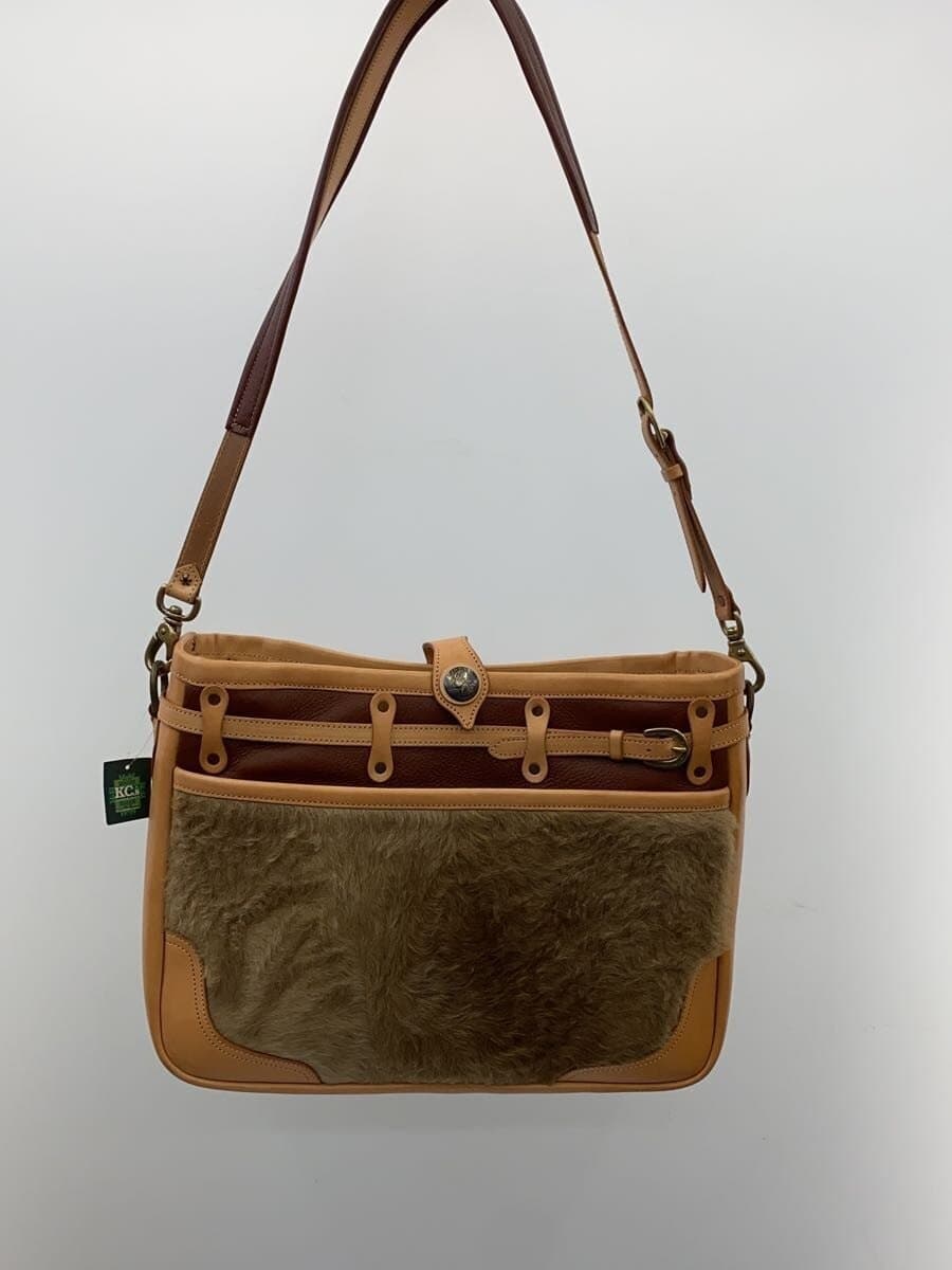 KC，s Shoulder Bag Leather BEG Solid 3