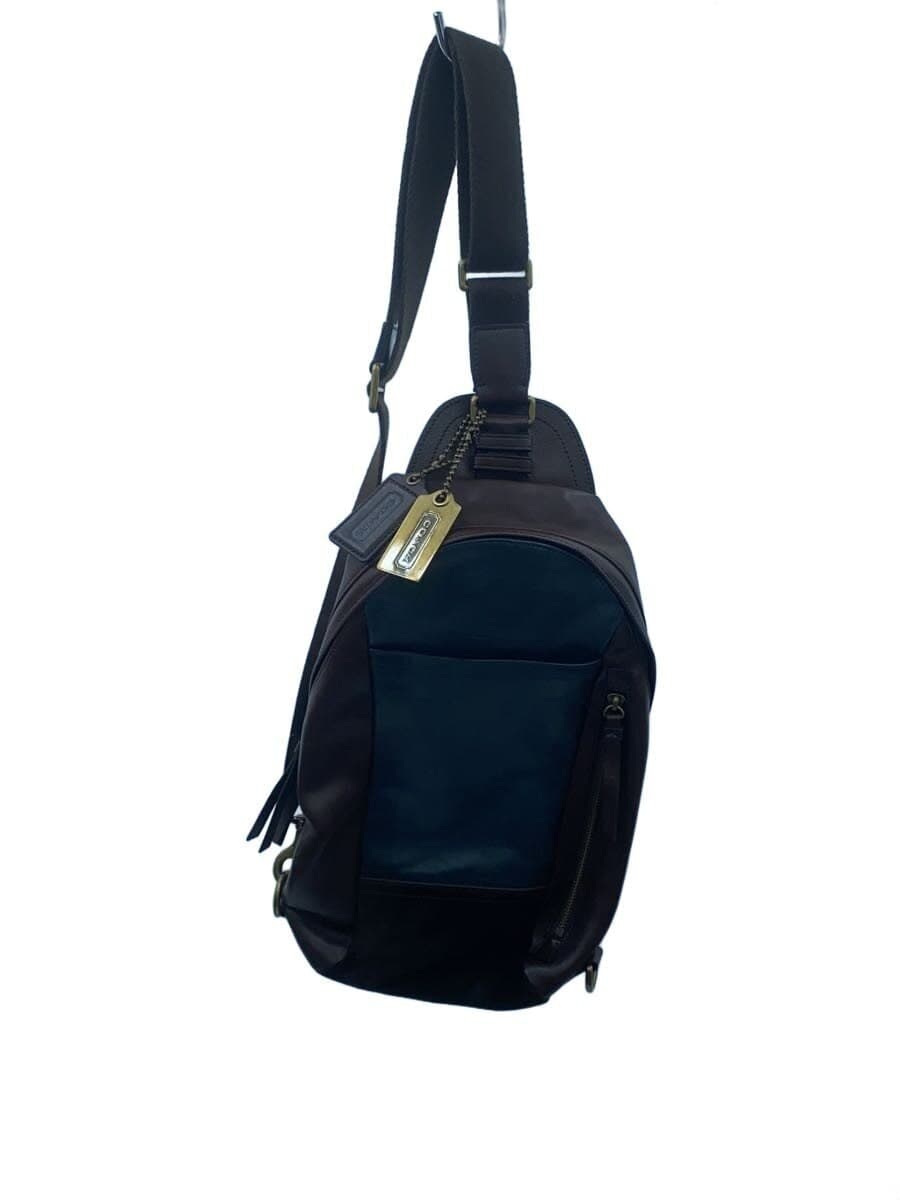 COACH Shoulder Bag Leather BRW Solid Color 70796