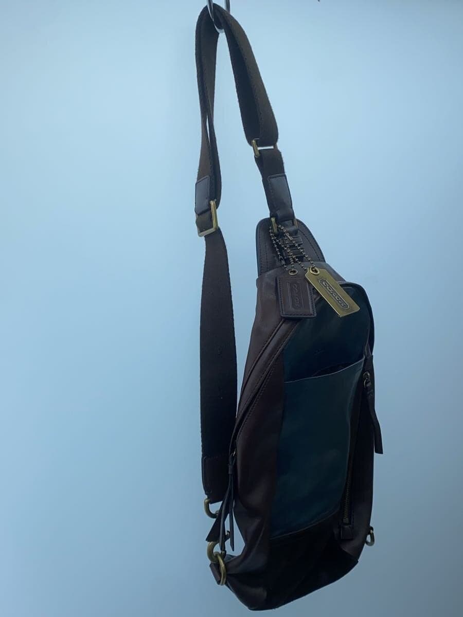 COACH Shoulder Bag Leather BRW Solid Color 70796 2