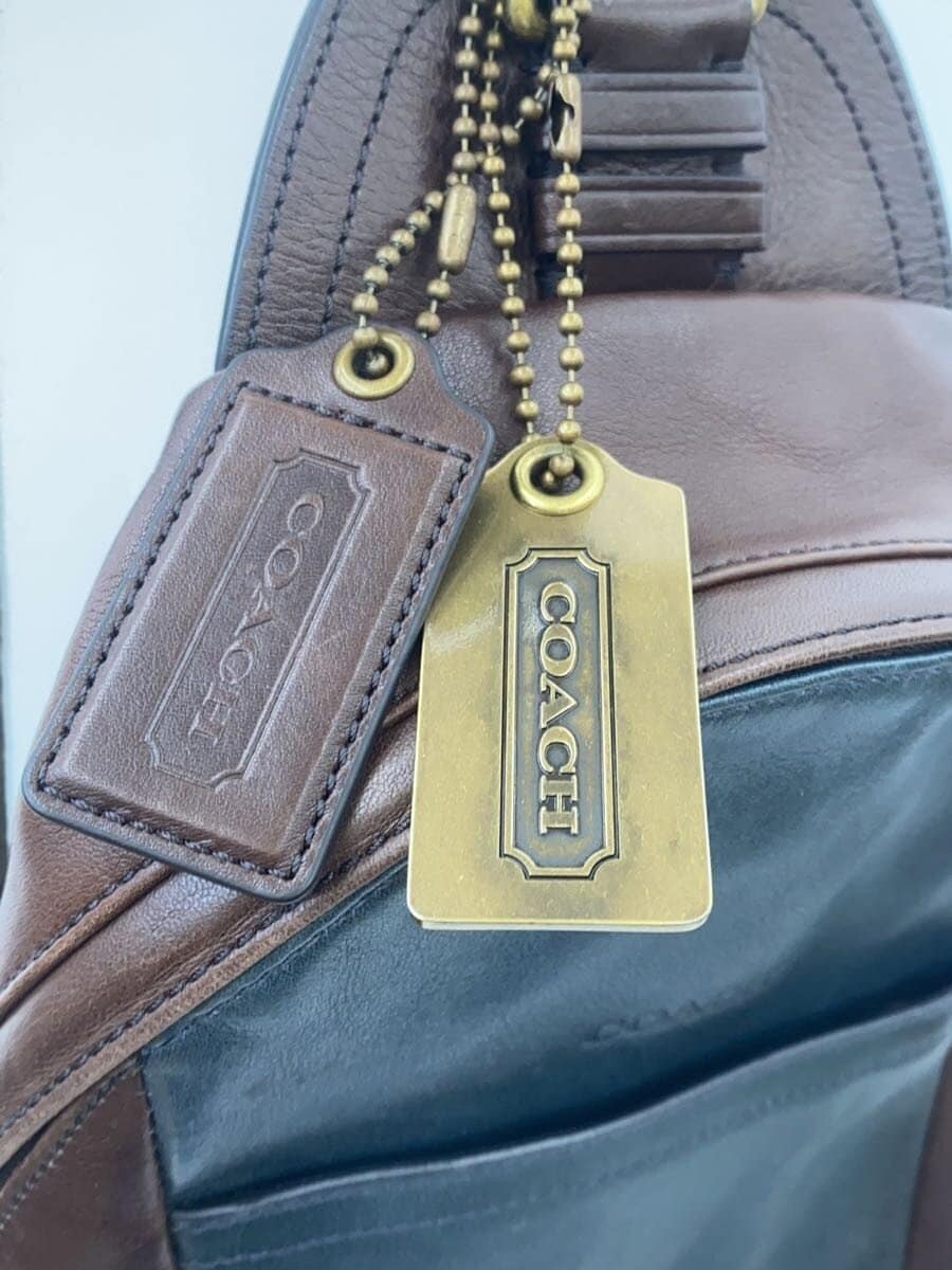 COACH Shoulder Bag Leather BRW Solid Color 70796 8