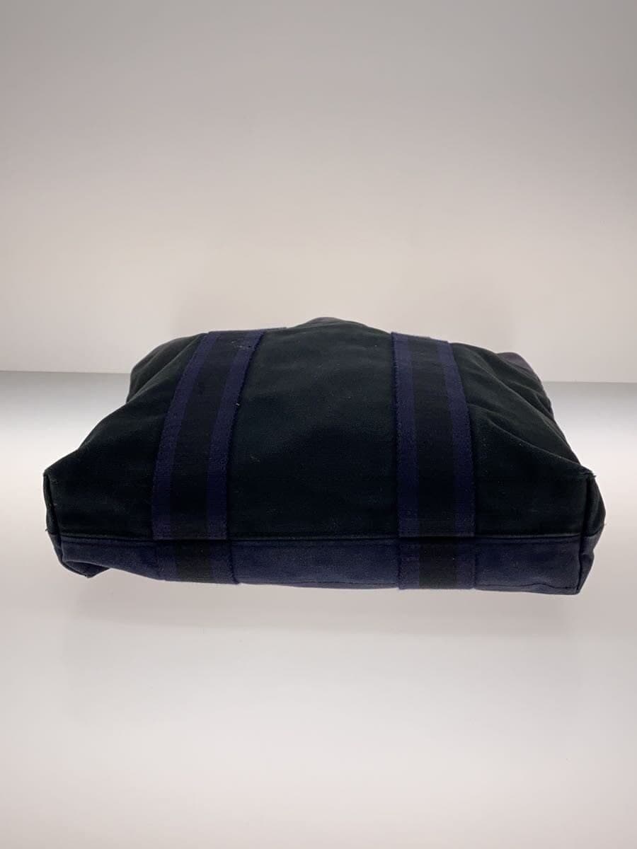 HERMES Four Toucas Tote Bag Canvas Navy Solid Color 4