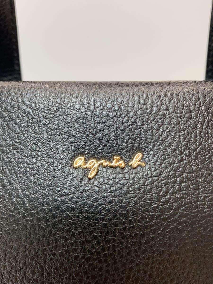 agnes b.sophie 2-Way Mini Tote Bag Leather BLK Solid is11hz-06 5