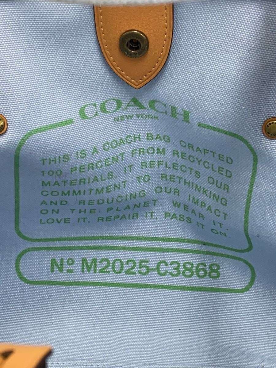 COACH Handbag Canvas BLU C3868 5