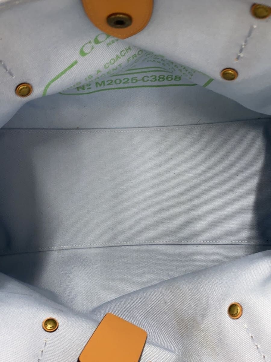 COACH Handbag Canvas BLU C3868 6