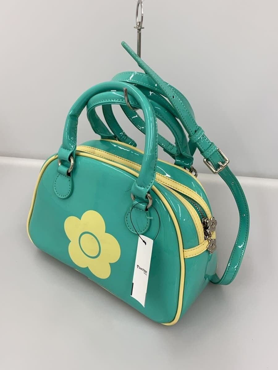 MARY QUANT2-Way Patent Leather Shoulder Bag Patent Leather GRN 2