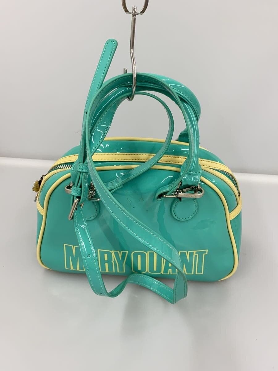 MARY QUANT2-Way Patent Leather Shoulder Bag Patent Leather GRN 3