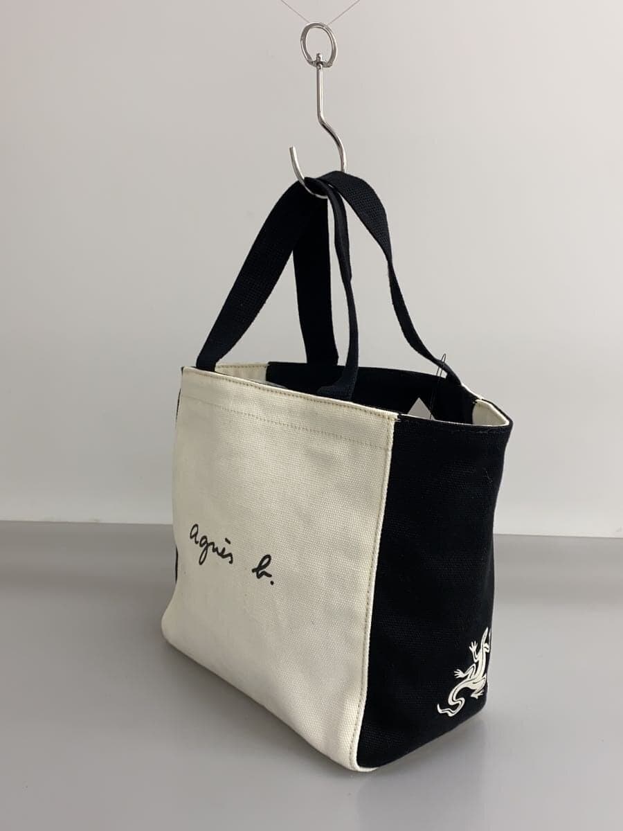 agnes b. Handbag Cotton WHT Solid M929-VTA4 2