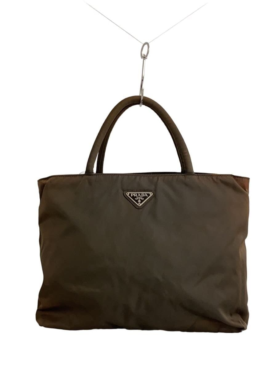 PRADA Triangle Logo Tote Bag Nylon BRW