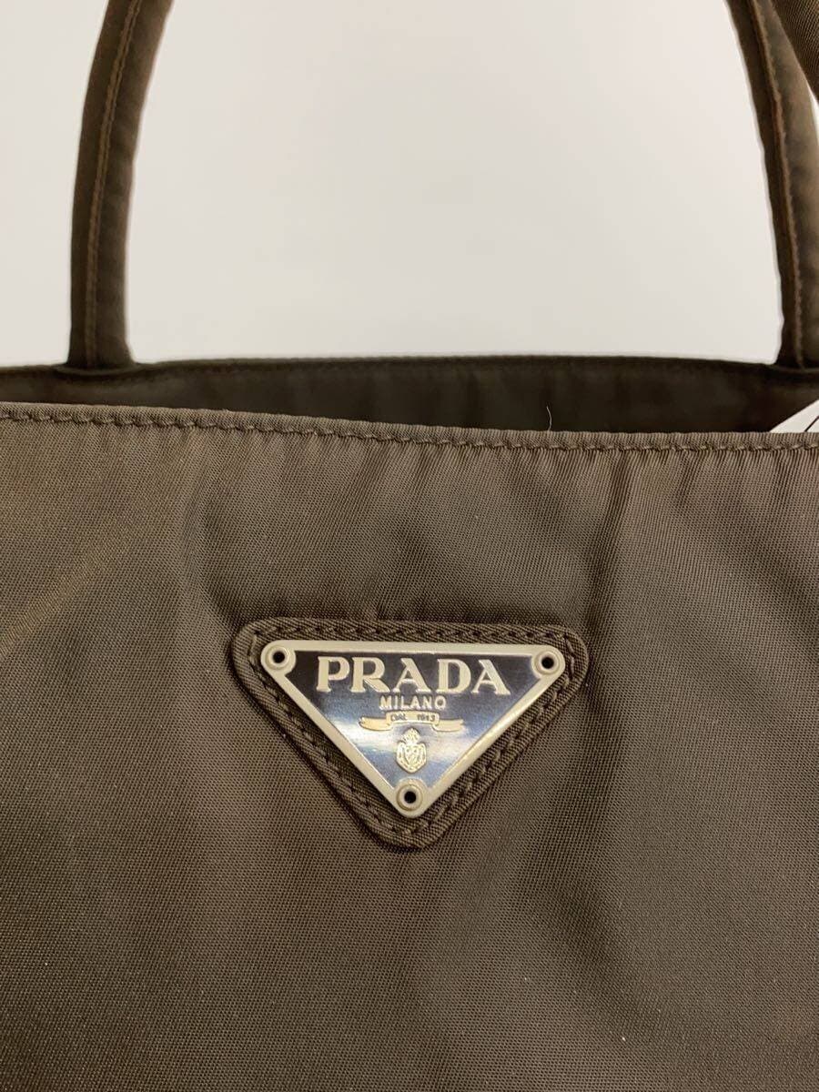 PRADA Triangle Logo Tote Bag Nylon BRW 5