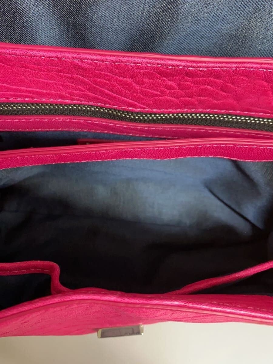 DIESELLE-ZIPPER 2-Way Handbag Shoulder Bag Leather PNK 6